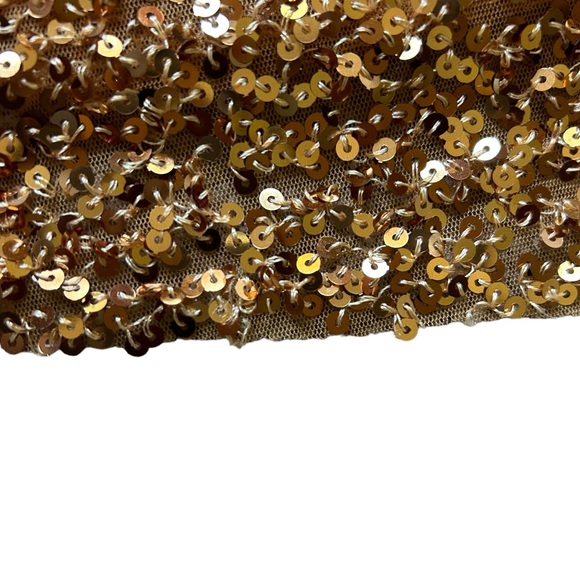 Zara gold sequins v neck maxi dress sleeveless size large disco wedding cocktail - Picture 7 of 11